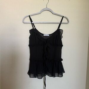 Peppermayo Black Ruffled Camisole